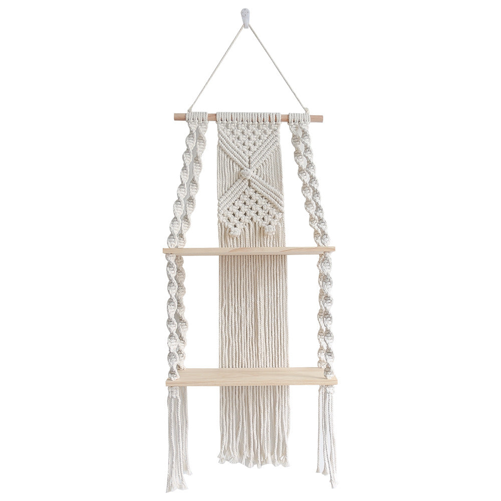 Arazzo macramé con due ripiani