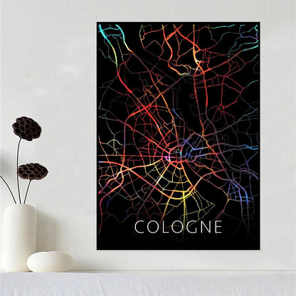 Quadro Mappa Acquarello