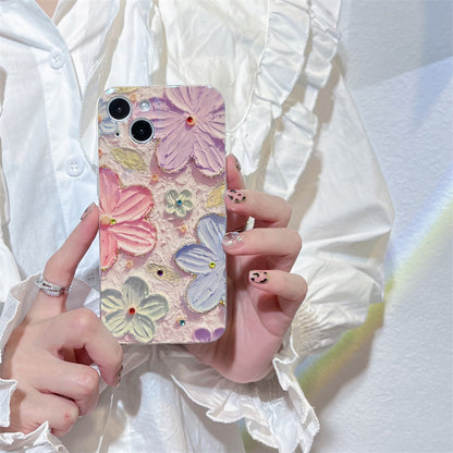 Custodia telefono fiori dipinti