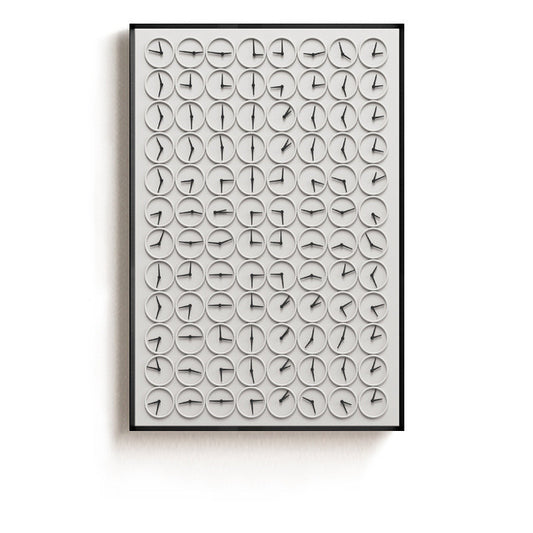 Quadro su tela Griglia di orologi analogici