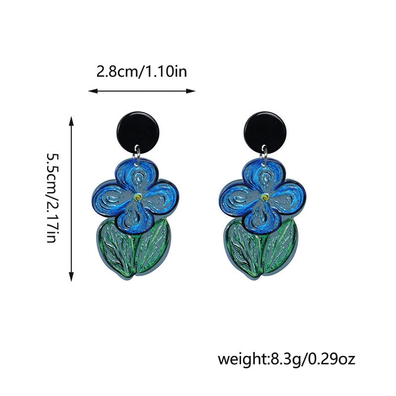 Orecchini fiore blu