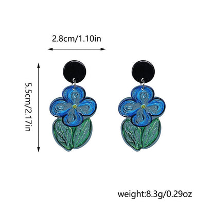 Orecchini fiore blu