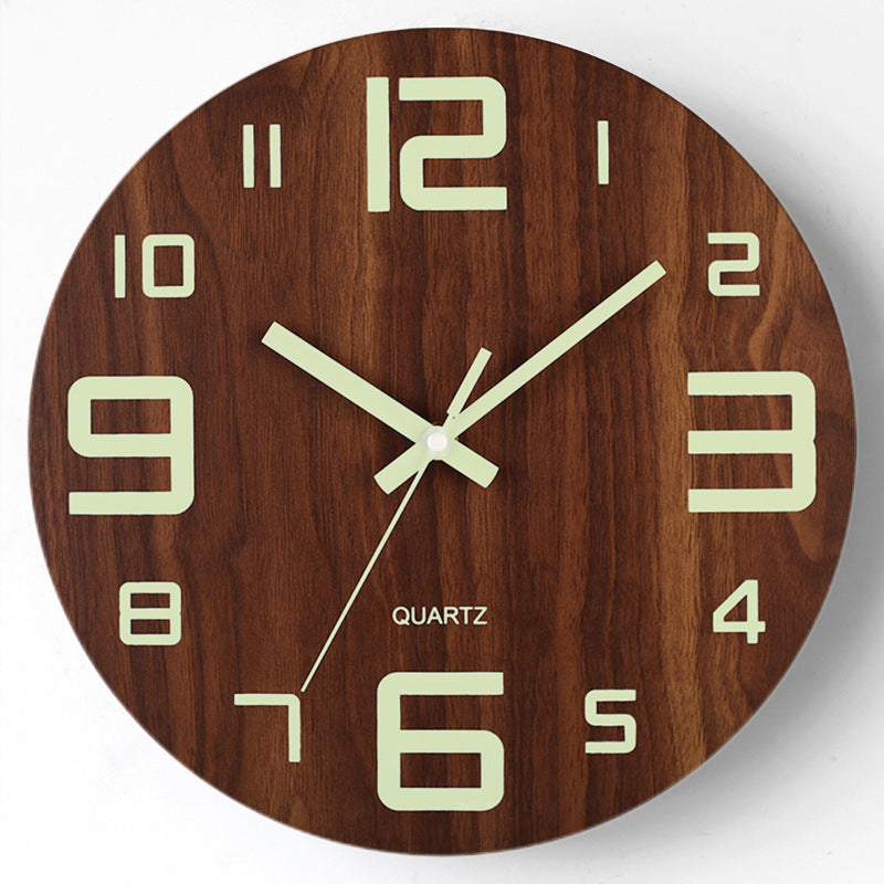 Orologio da parete Legno numeri neon