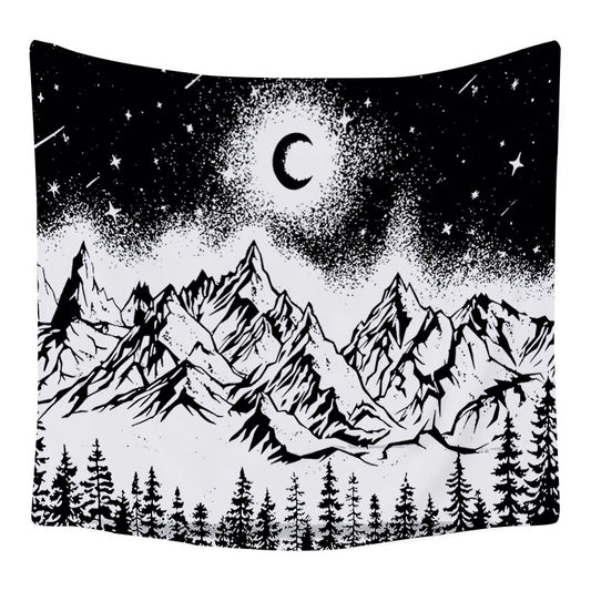 Arazzo Montagne sotto luna notturna