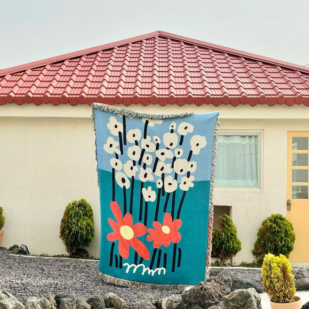 Plaid fiori stile nordico