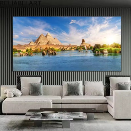 Quadro in MDF Piramidi sul Nilo