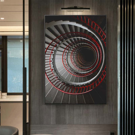 Quadro su tela Scala a spirale rossa