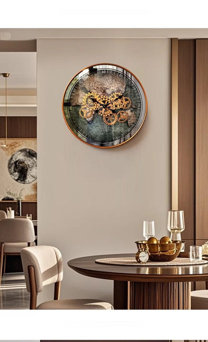 Orologio da parete Steampunk mappa
