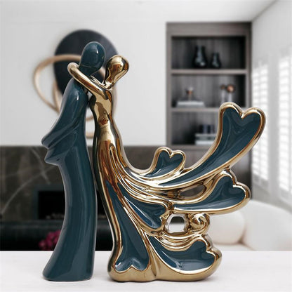 Decorazione coppia in ceramica