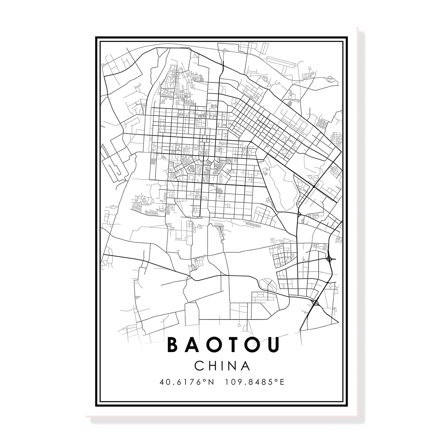 Quadro Mappa Città Cinesi