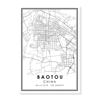 Quadro Mappa Città Cinesi