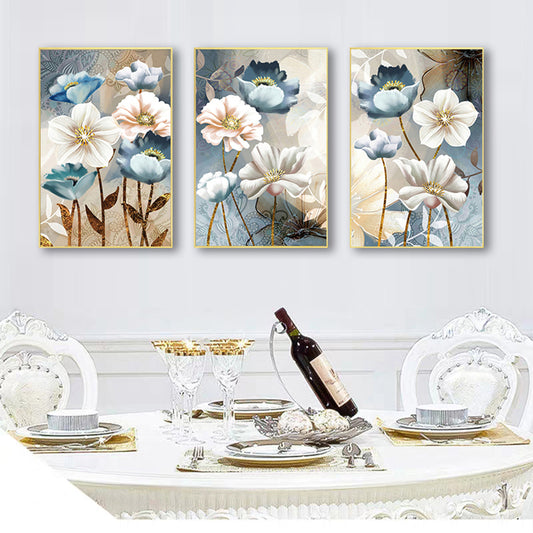 Quadro su tela Fiori bianchi e blu