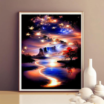 Quadro diamanti notte marina