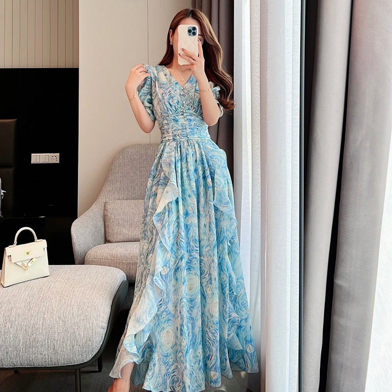 Vestito blu dipinto