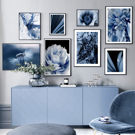 Quadro su tela Fiori blu e bianchi