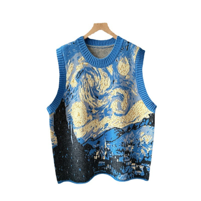 Gilet maglia stampa