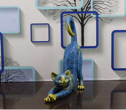 Gatto ceramica rosso disteso