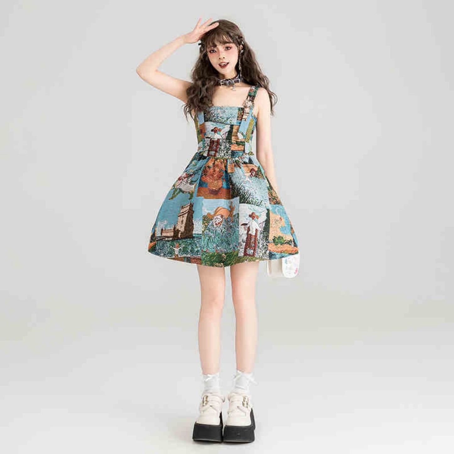 Vestito jacquard stampa