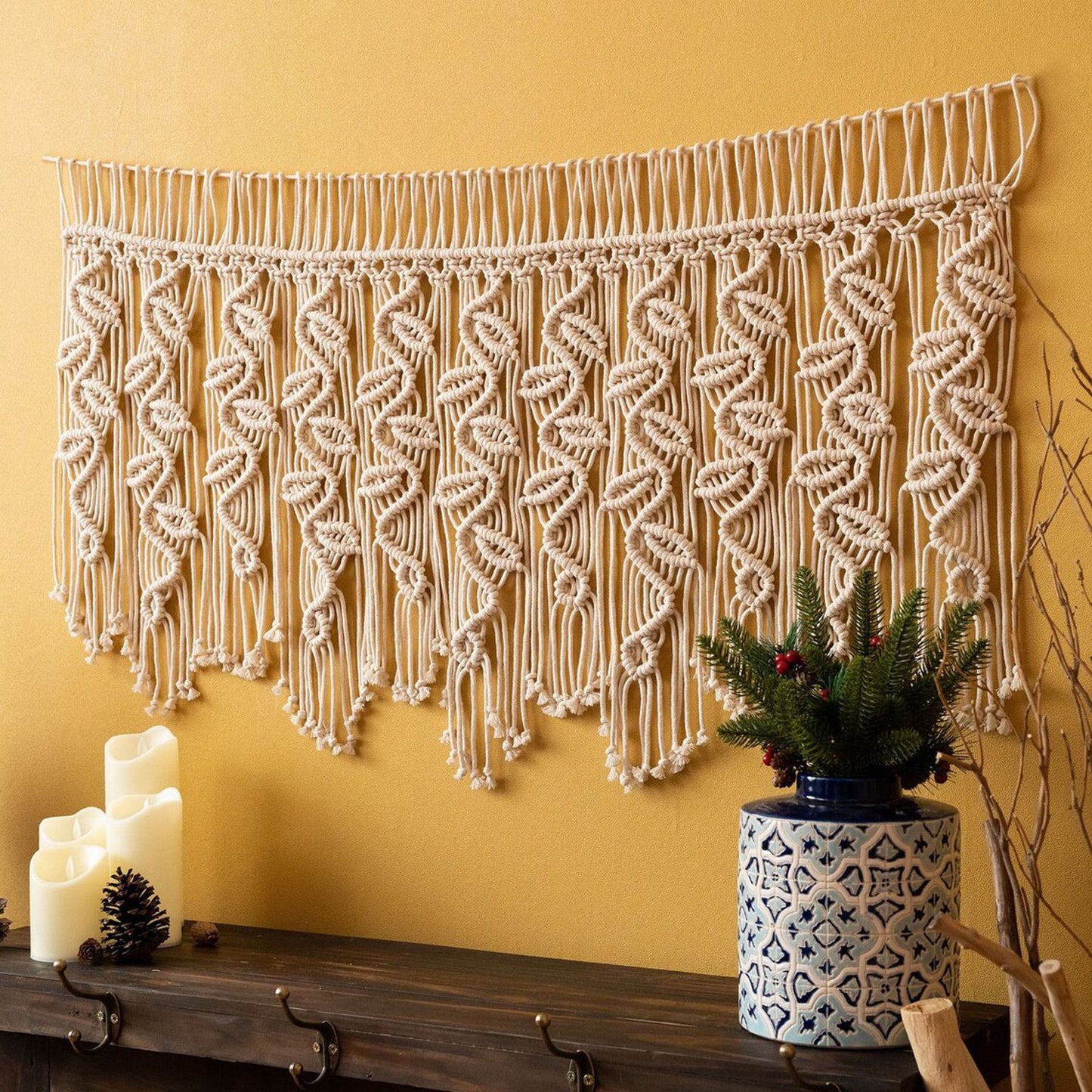 Tappezzeria Boho tessuta a mano