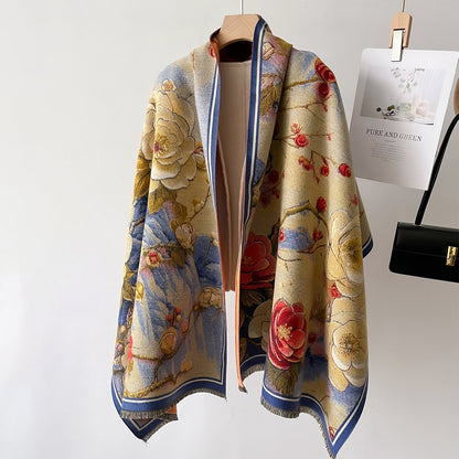 Sciarpa jacquard invernale dipinti