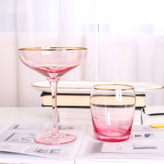 Bicchiere cocktail gambo dorato