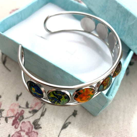 Bracciale cuff cinque cabochon ovali