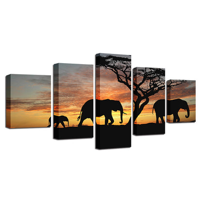 Set di 5 Quadri Elefante