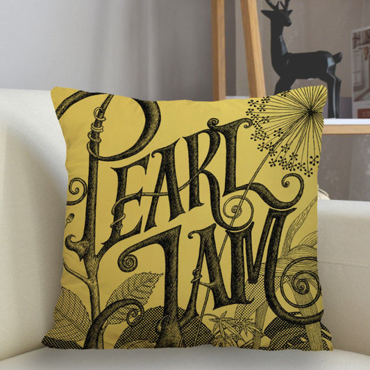 Federa gialla scritta Pearl Jam nera