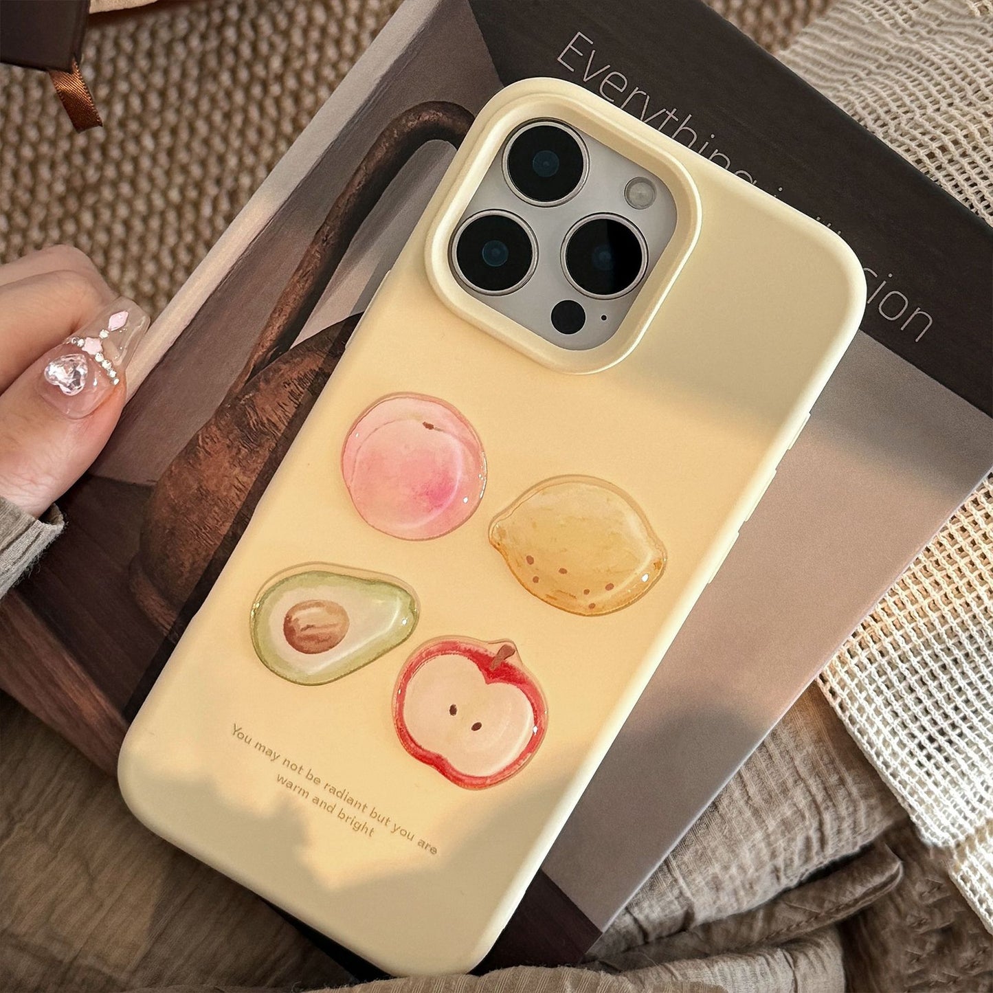 Custodia telefono frutta dipinta