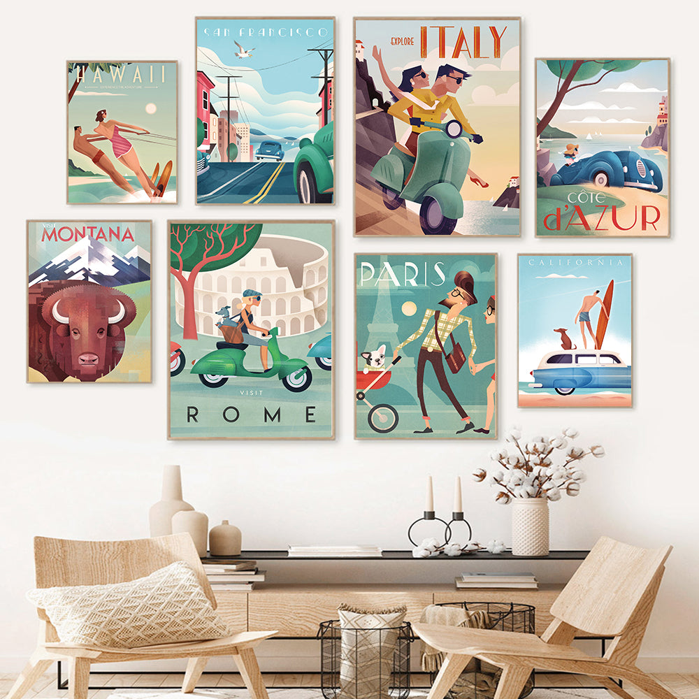 Quadro città retrò