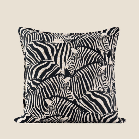 Cuscino bianco nero stampato zebra