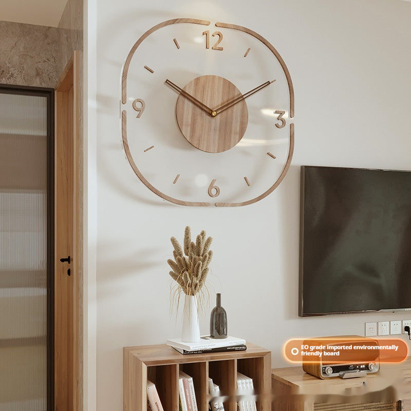 Orologio da parete Quadrato legno naturale