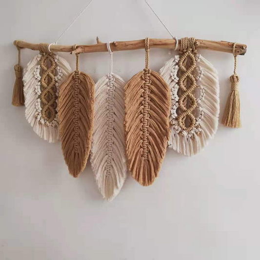 Arazzo Macramé geometrico con tassels