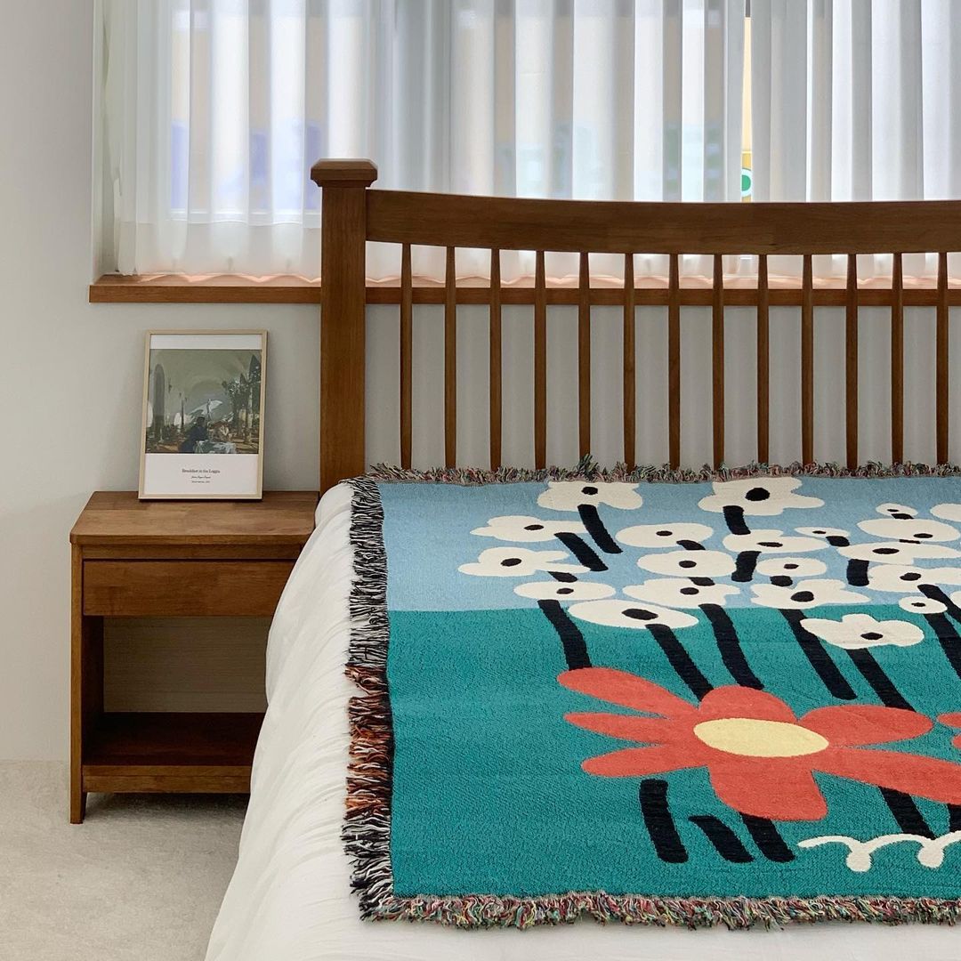 Plaid fiori stile nordico
