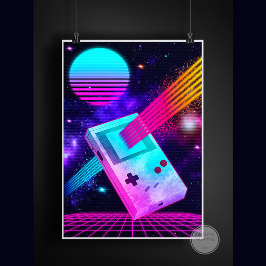 Quadro su tela Console e controller retro stile neon