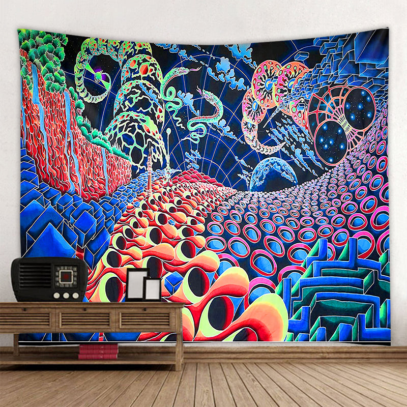 Arazzo Funghi visi pop art arcobaleno