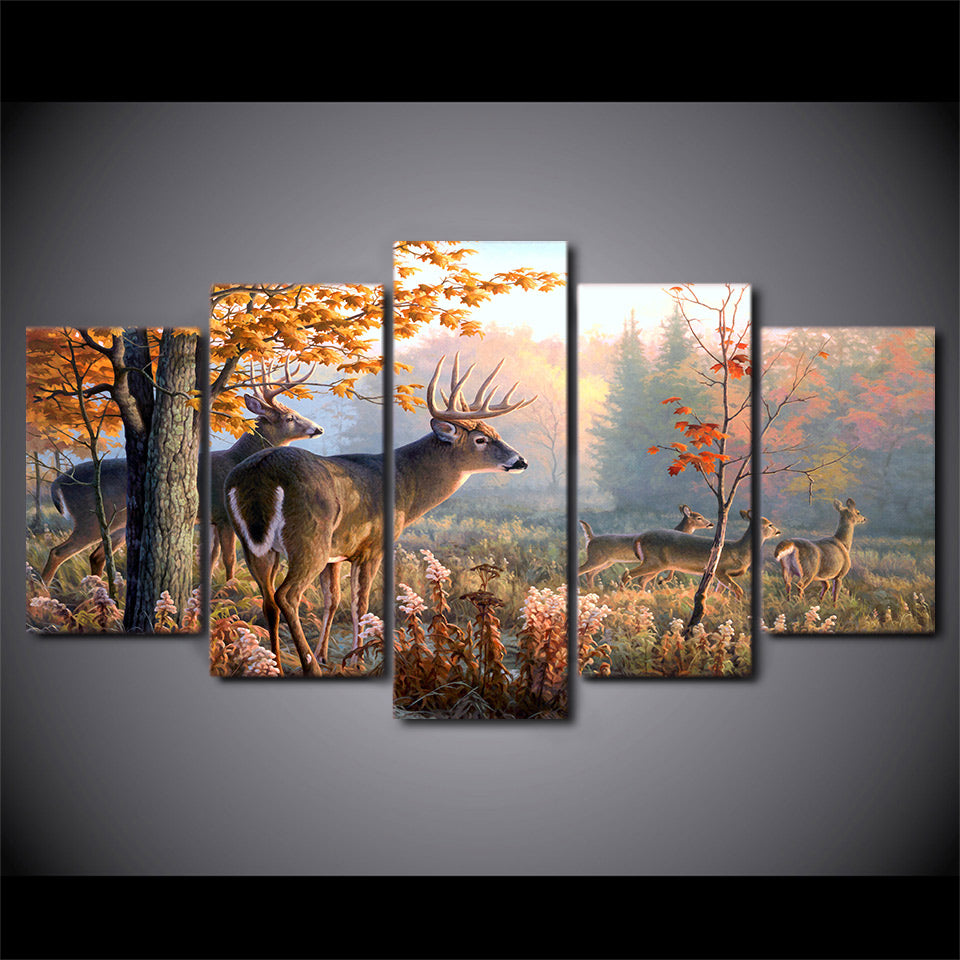 Quadro modulare cervo foresta