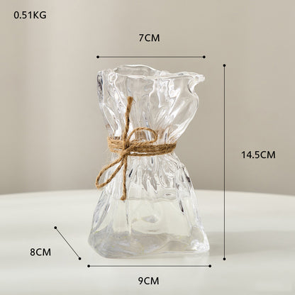 Vaso vetro fiori secchi
