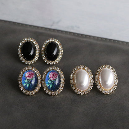 Orecchini argento ritratto vintage