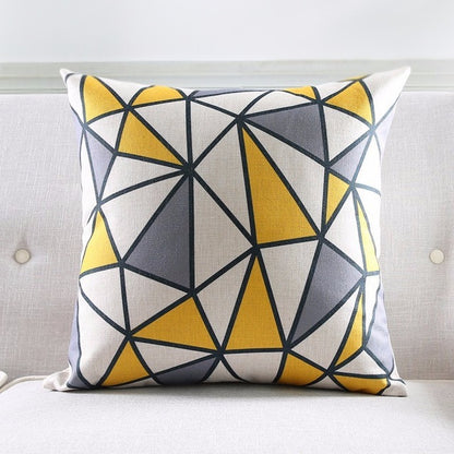 Cuscino lino righe geometriche