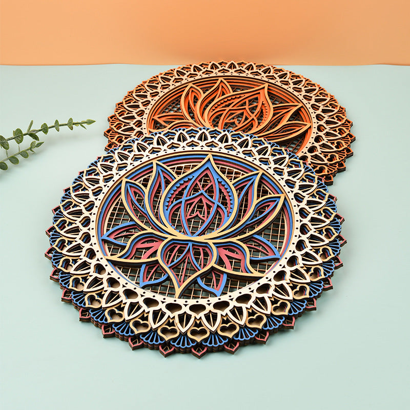 Ciondolo Legno Mandala Loto