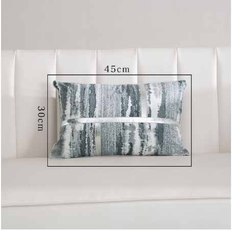 Cuscino rettangolare blu tessuto striato