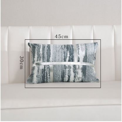 Cuscino rettangolare blu tessuto striato