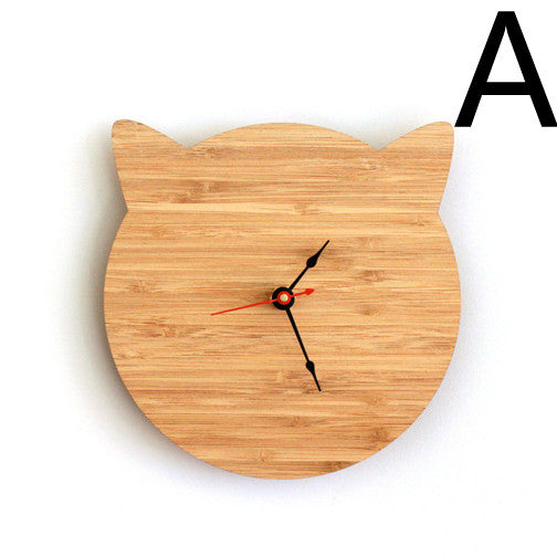 Orologio da parete Gatto sagoma bambù