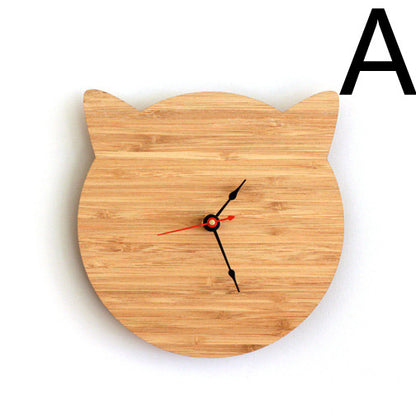 Orologio da parete Gatto sagoma bambù