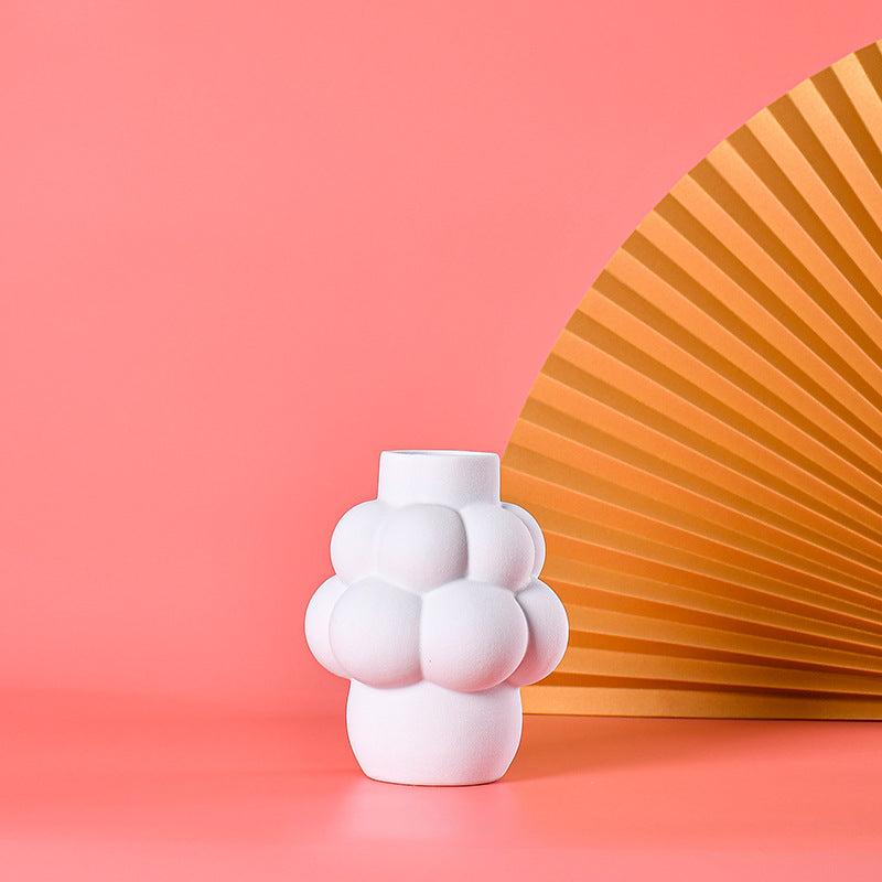 Vaso bianco fiori secchi