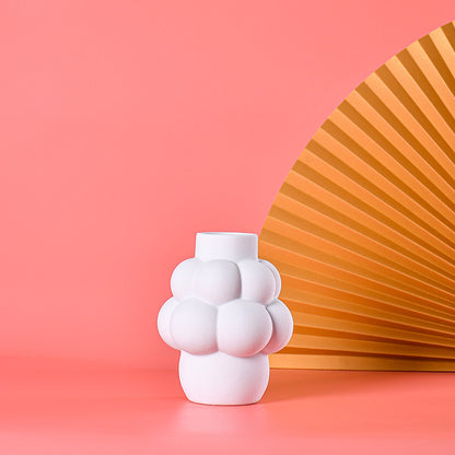 Vaso bianco fiori secchi