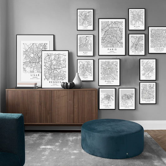 Quadro su tela Mappe città collezione gallery wall
