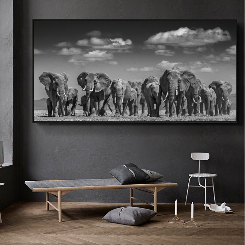 Quadro tela elefanti africani