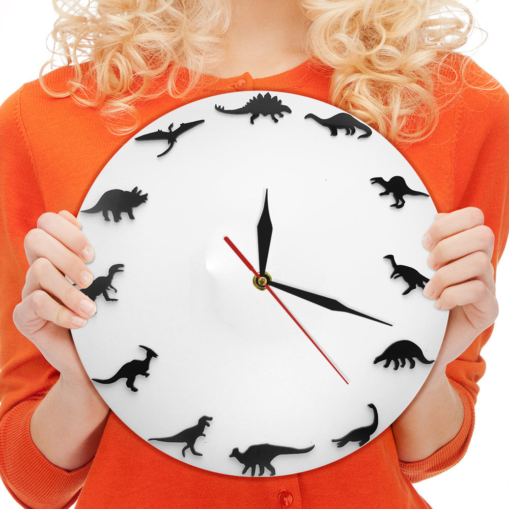 Orologio da parete Silhouette dinosauri